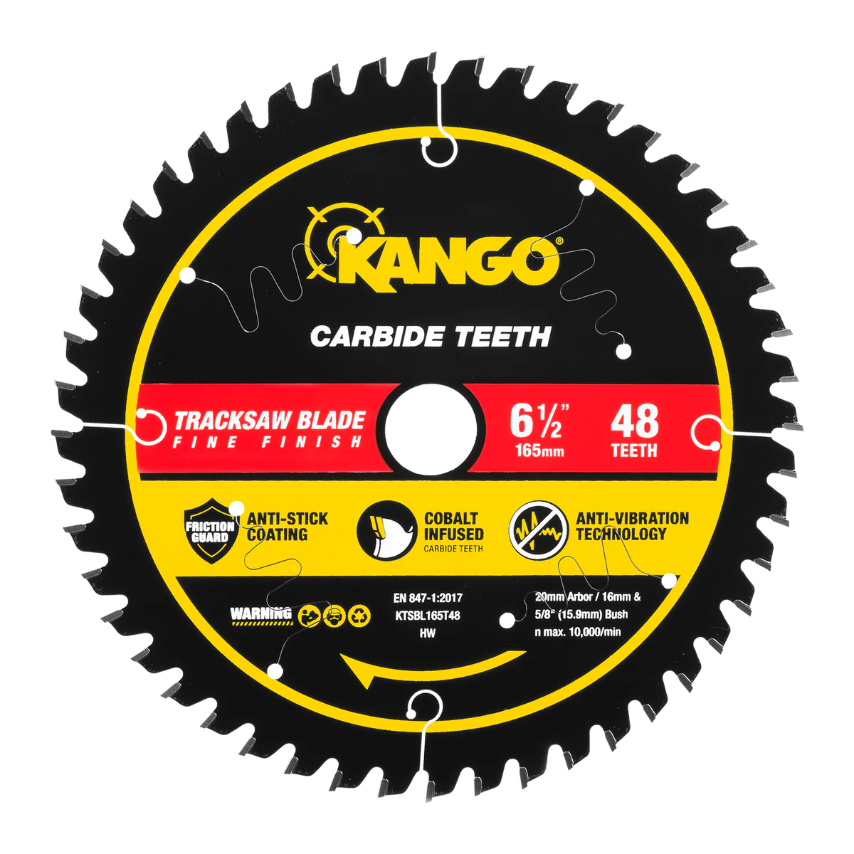 Kango 165mm 48t Track Saw Blade - Cobalt Carbide - Precision Cutting
