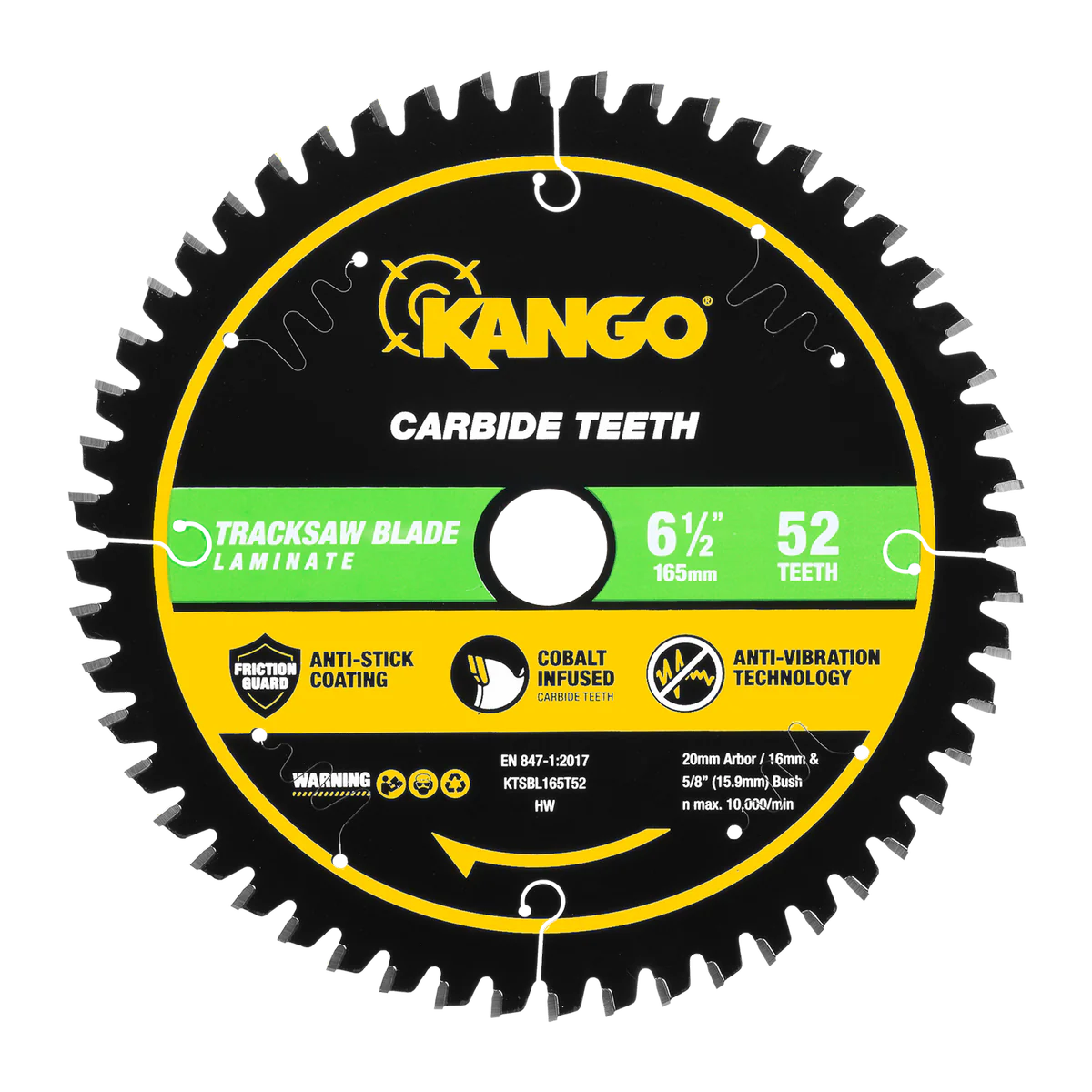 Kango 165mm 52T Laminate Track Saw Blade - Precision Cutting - Durable