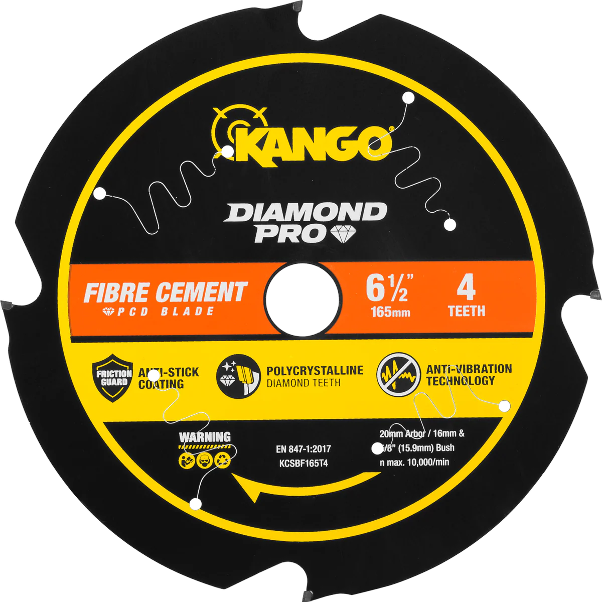 Kango 165mm Diamond Pro PCD Fibre Cement Circular Saw Blade - Durable Cutting