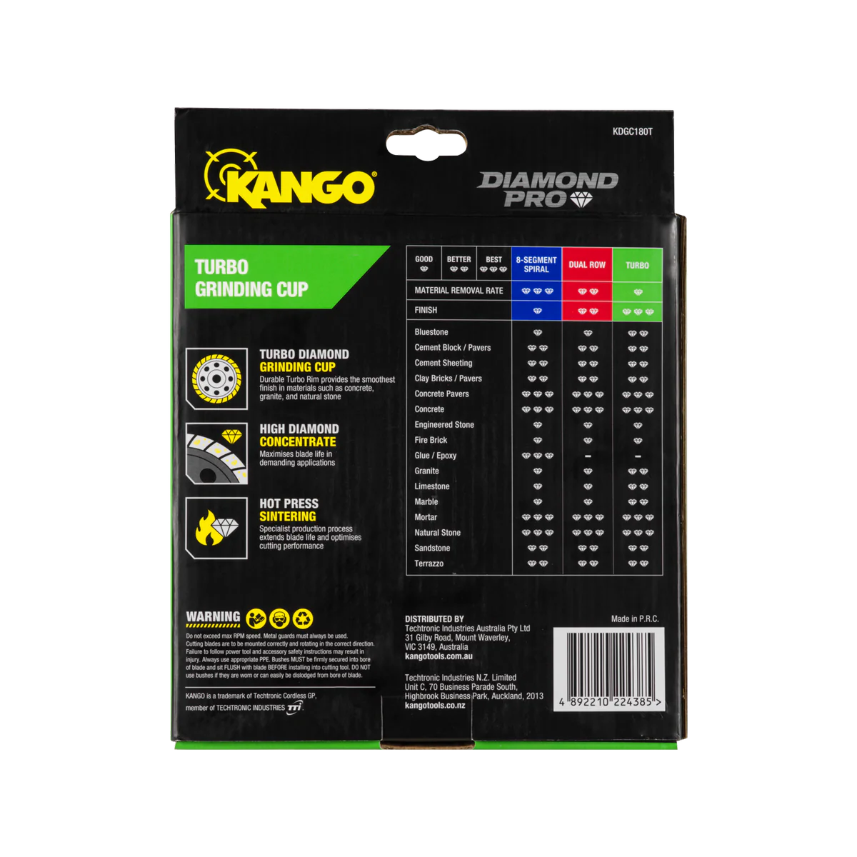 Kango 180mm Turbo Diamond Grinding Cup - Durable - Smooth Finish - Image 3