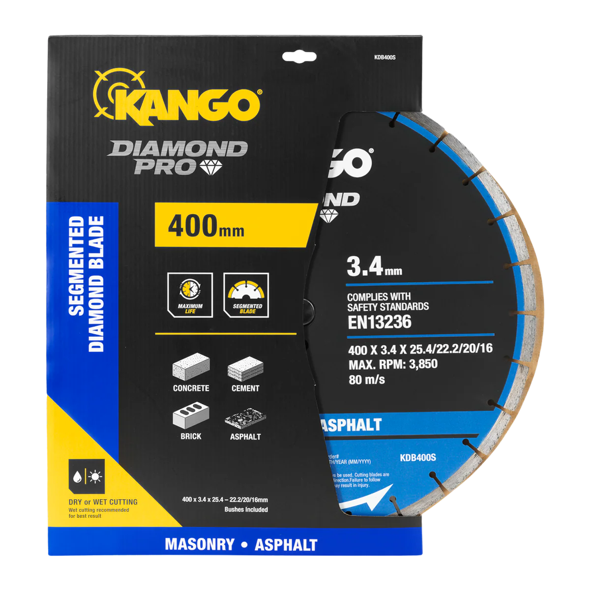 Kango 400mm Segmented Diamond Blade - Concrete, Brick, Asphalt Cutting