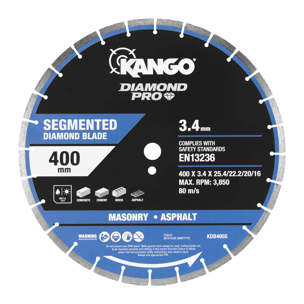 Kango 400mm Segmented Diamond Blade - Concrete, Brick, Asphalt Cutting - Image 3