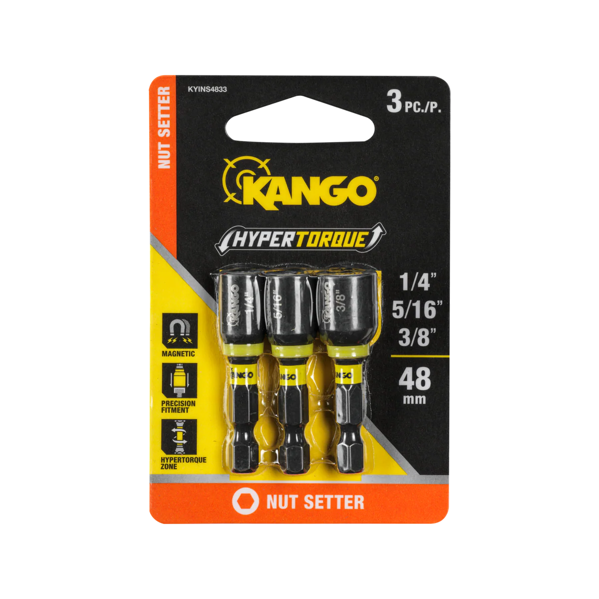 Kango 48mm Hypertorque Nut Setter 3 Pack - 1/4", 5/16", 1/2" - Precision Fitment