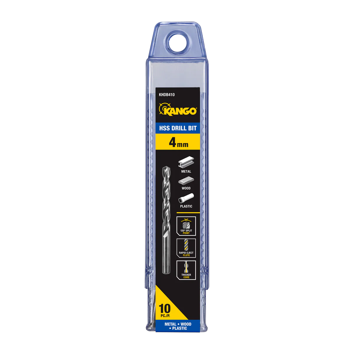 Kango 4mm HSS Drill Bit 10 Pack - Precision Drilling - Durable Design