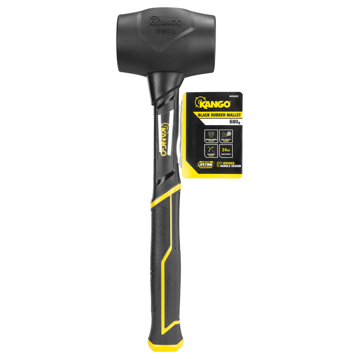 Kango 680g Black Rubber Mallet - High Density Rubber - Durable Design - Black - Image 4