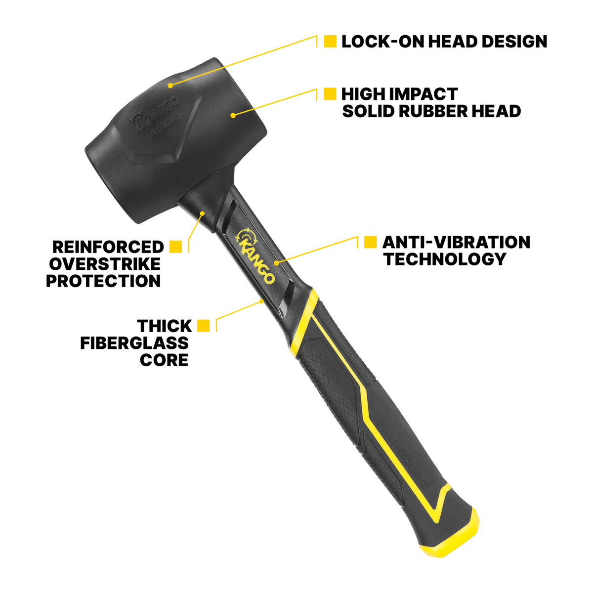 Kango 680g White Rubber Mallet - High-Density Rubber - Durable Design - Image 2