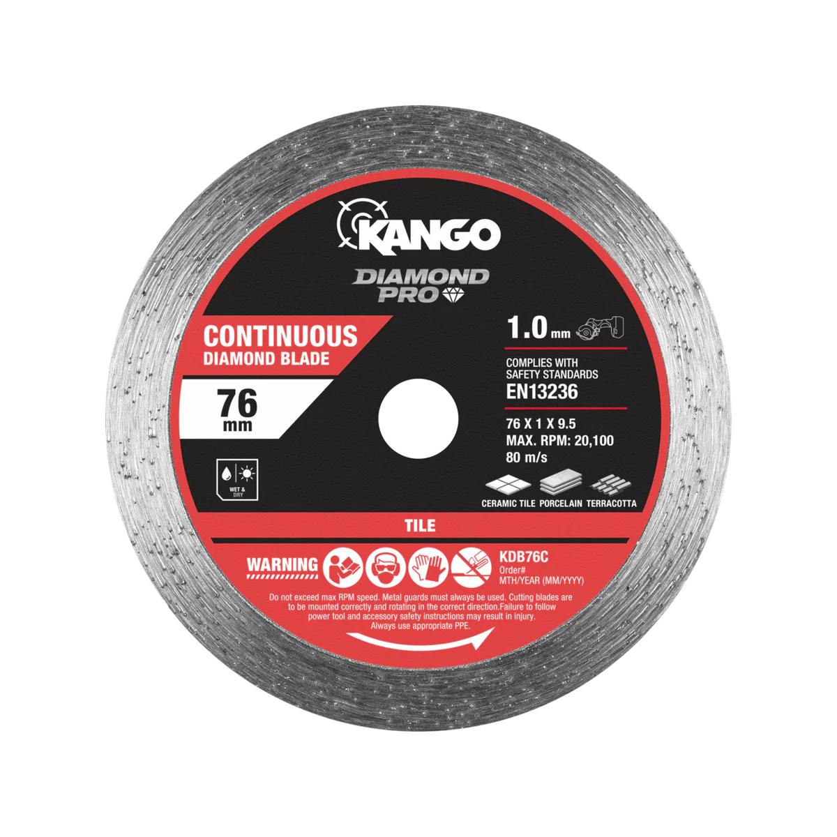 Kango 76mm Continuous Diamond Blade - Precision Cutting - Smooth Finish - Image 2