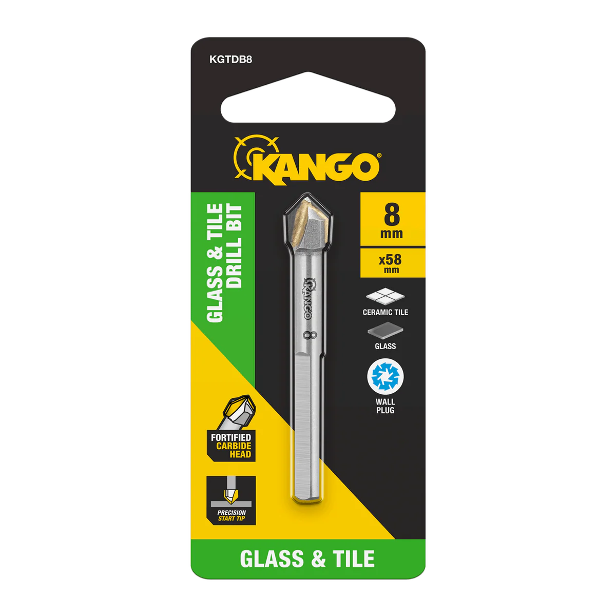 Kango 8mm Glass and Tile Drill Bit - Carbide Head - Precision Start Tip