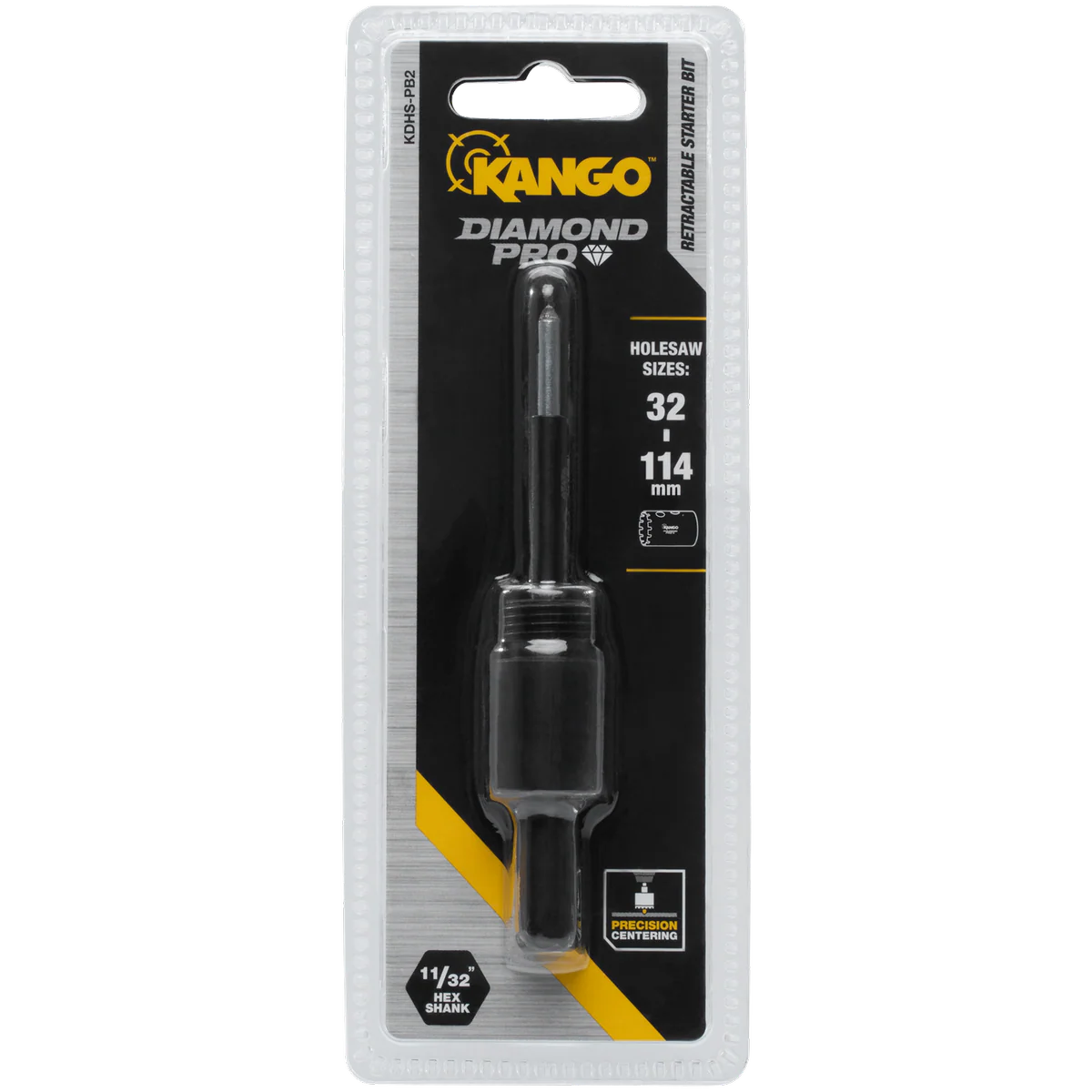 Kango 32 Diamond Pro Arbor with Retractable Starter Bit - 114mm - Yellow