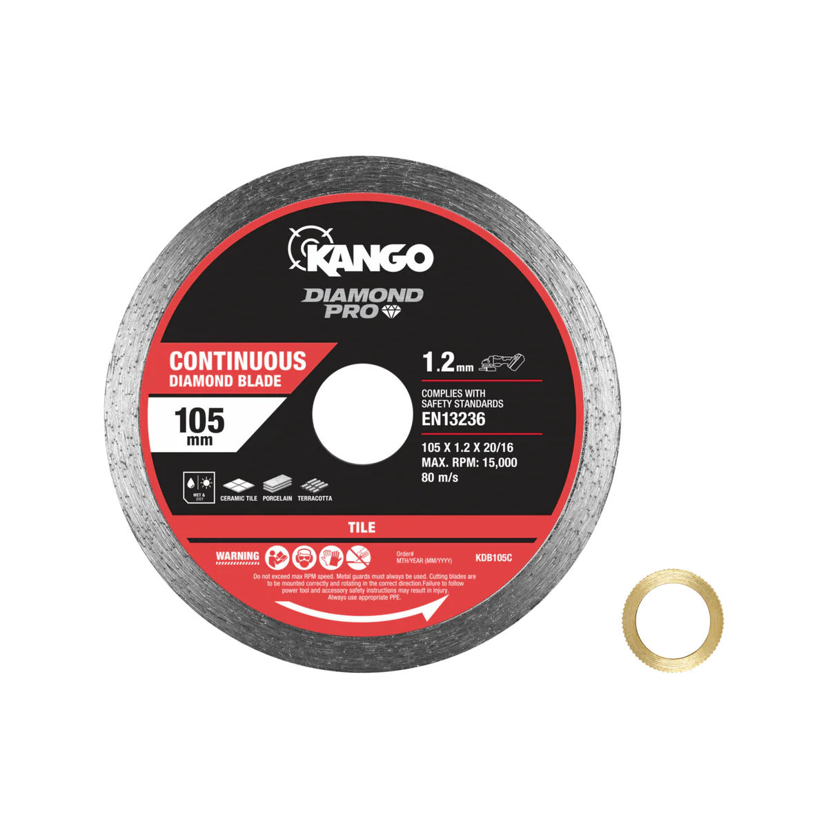 Kango Diamond Saw Blade - 105mm - Continuous Rim - Smooth Cut - Image 2