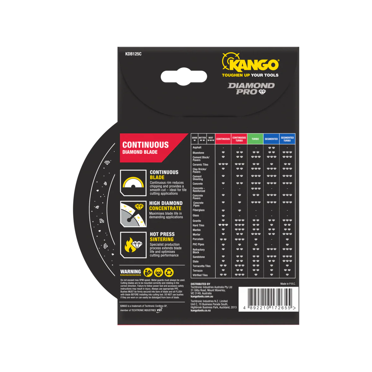Kango Diamond Saw Blade - 125mm - Continuous Rim - Smooth Cut - Image 3