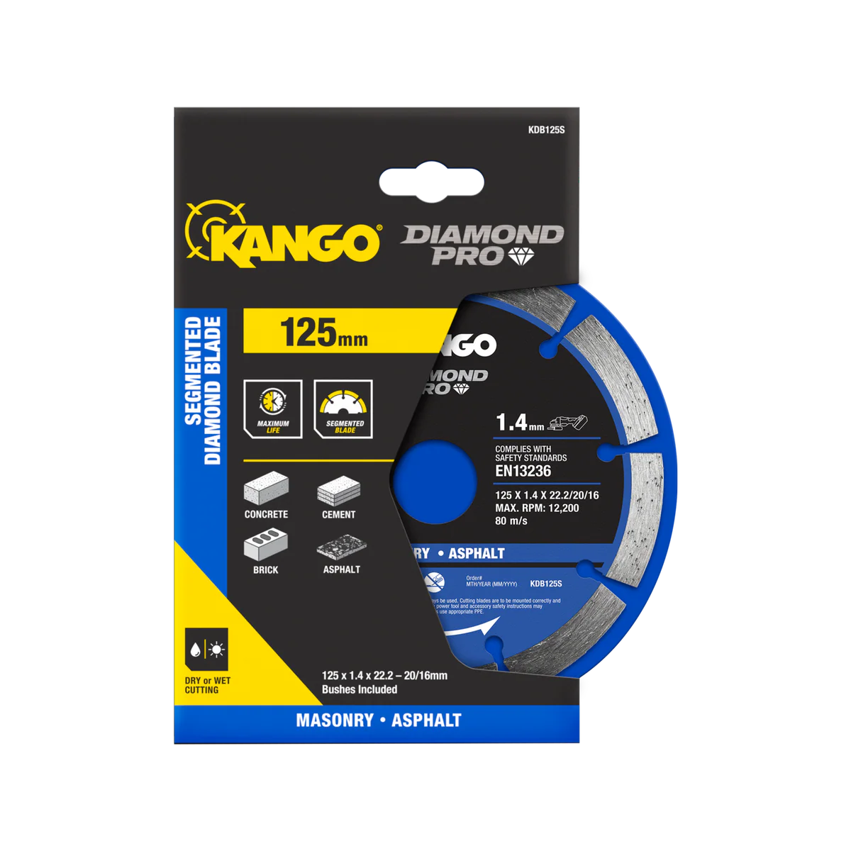 Kango Diamond Saw Blade - 125mm - Segmented - Dry Cutting