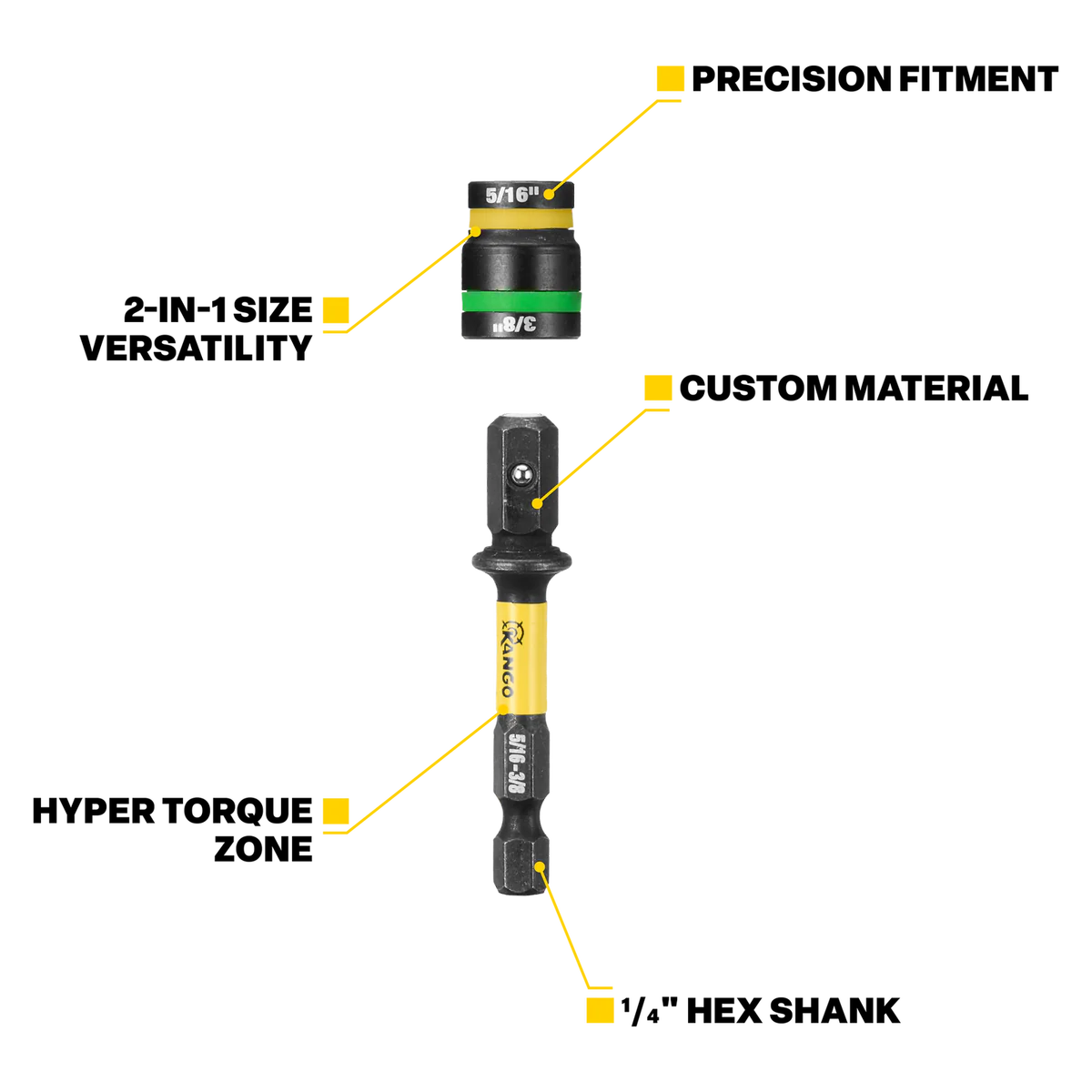 Kango Hypertorque Impact Magnetic Cleanable Nut Setter ⁵⁄₁₆” - ⅜” - Image 2