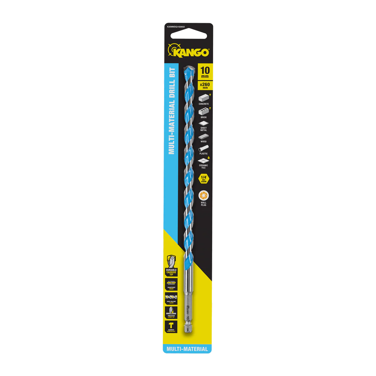Kango Multi Material Drill Bit 10mm x 260mm - Durable Carbide Tip - Precision Start