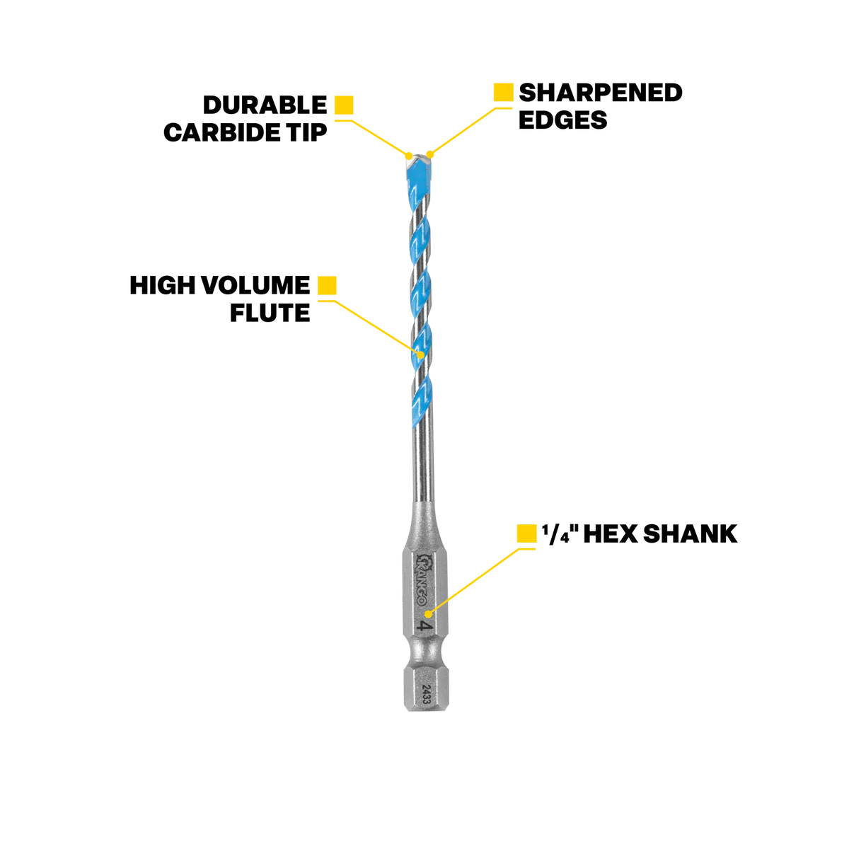 Kango Multi Material Drill Bit 5 x 100mm - Durable Carbide Tip - Precision Start - Image 2