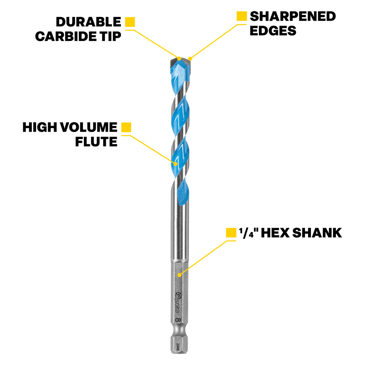 Kango Multi Material Drill Bit 6.5mm x 100mm - Durable Carbide Tip - Precision Start - Image 2