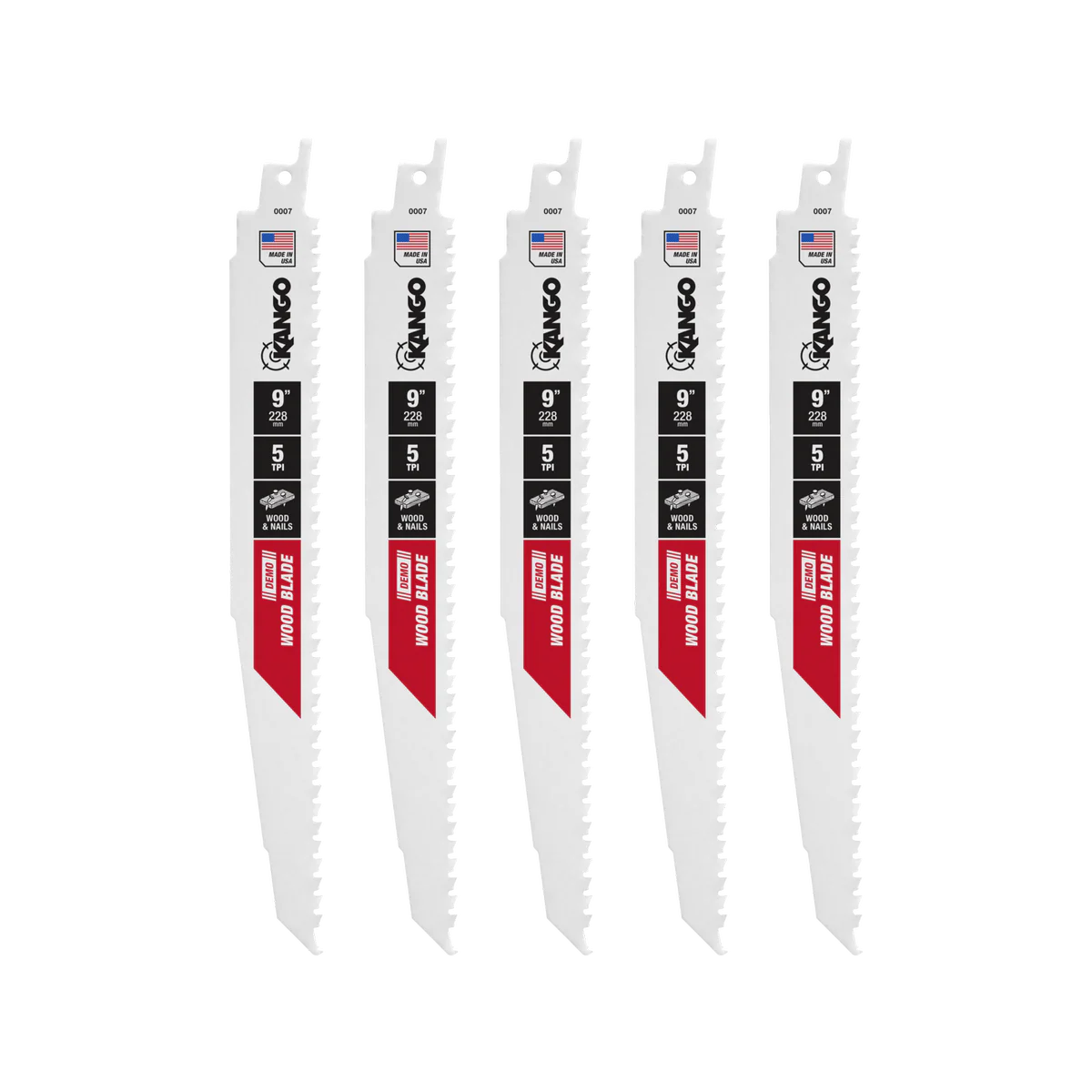 Kango Reciprocating Saw Blade - 9" - Wood - Demo Use - 5 Pack - Image 2