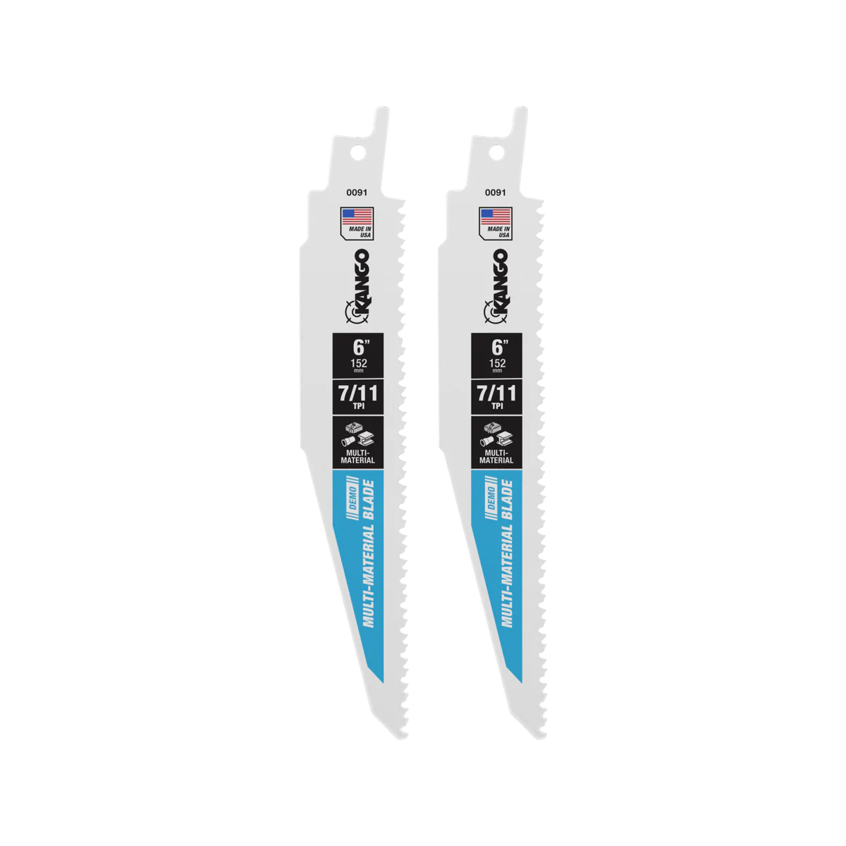 Kango Reciprocating Saw Blades - 2 Pack 6 Inch 7-11 TPI - Multi-Material Cutting - Image 2