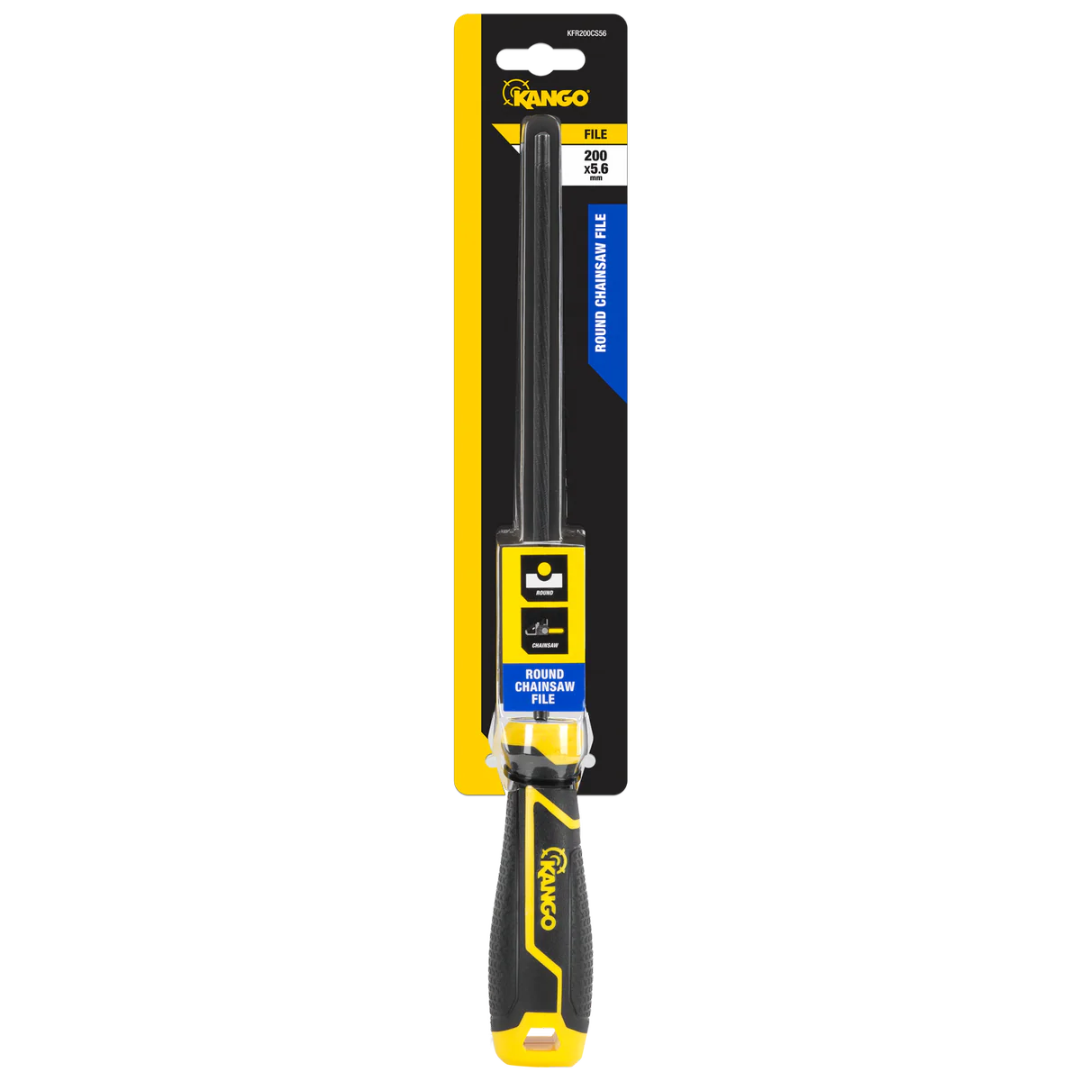 Kango Round Chainsaw File 200mm x 5.6mm - Tempered Carbon Steel - Black