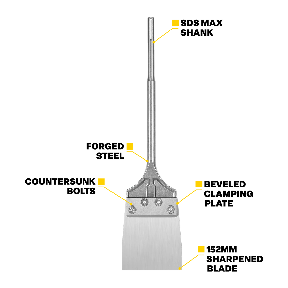 Kango SDS Max Scraping Chisel - 152mm x 635mm - Forged Steel - Durable - Image 2