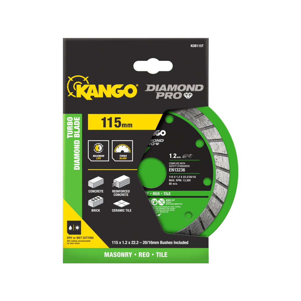 Kango Turbo Diamond Saw Blade - 115mm - Diamond - Fast Cutting