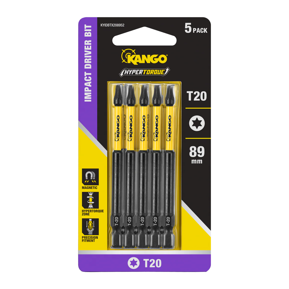 Kango TX20 Impact Driver Bit 5 Pack - 89mm - High Torque - Durable
