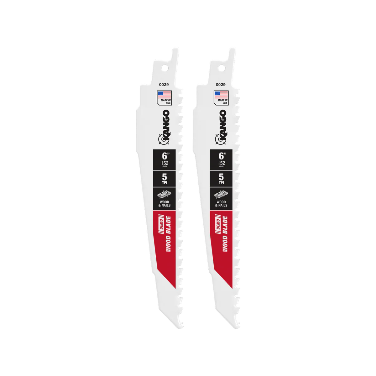 Kango Wood Demo Reciprocating Saw Blade 2 Pack - 6 Inch - 5 TPI - Durable - Image 2