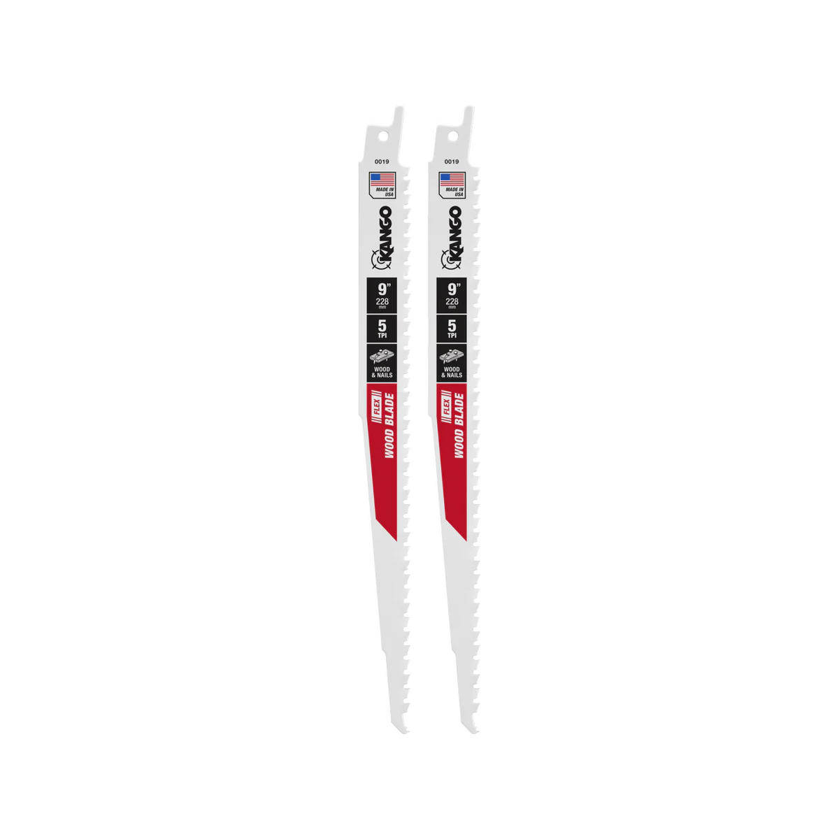 Kango Wood Flex Reciprocating Saw Blades 2 Pack - 9” 5TPI - Durable Cutting - Image 2