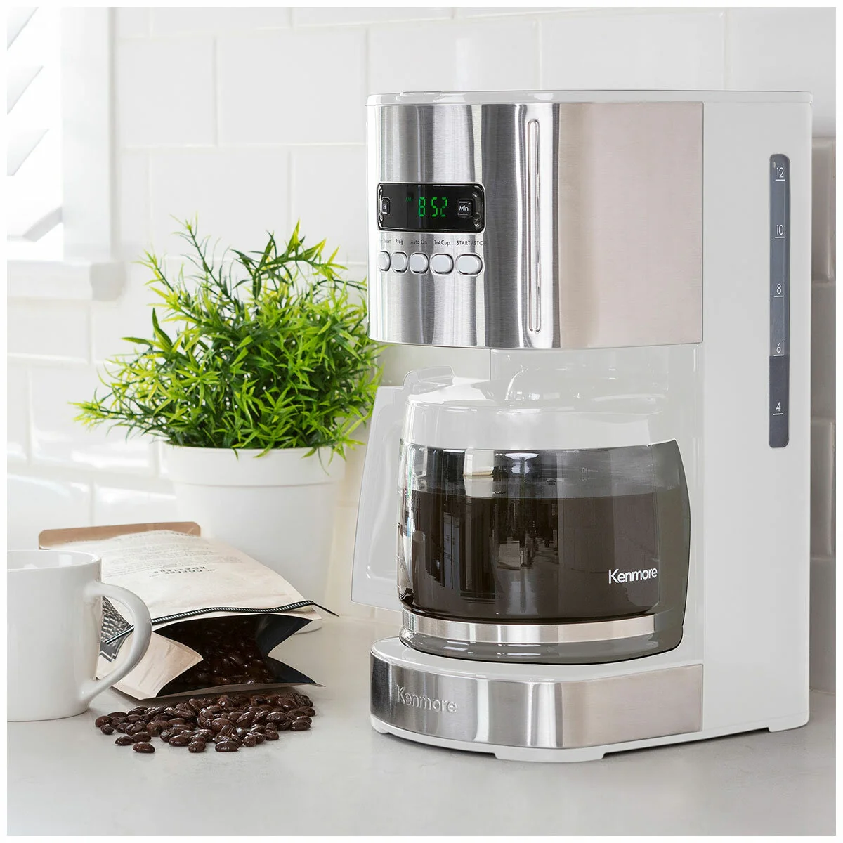 Kenmore 12 Cup Drip Coffee Maker KKCM12WAU Programmable 1000W White - Image 4
