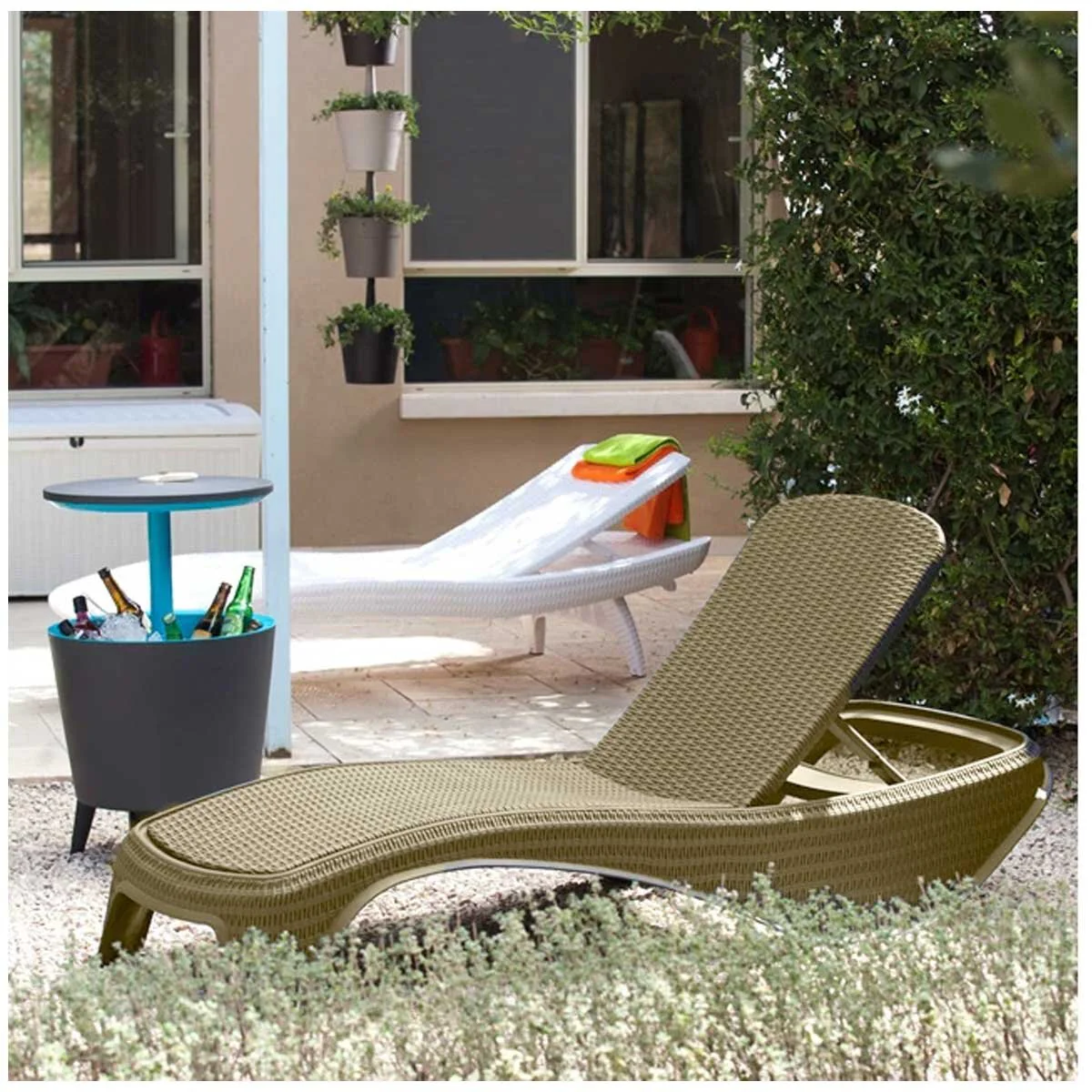 Keter Atlantic Sun Lounger 2 Piece Set Beige Weather Resistant Resin - Image 4