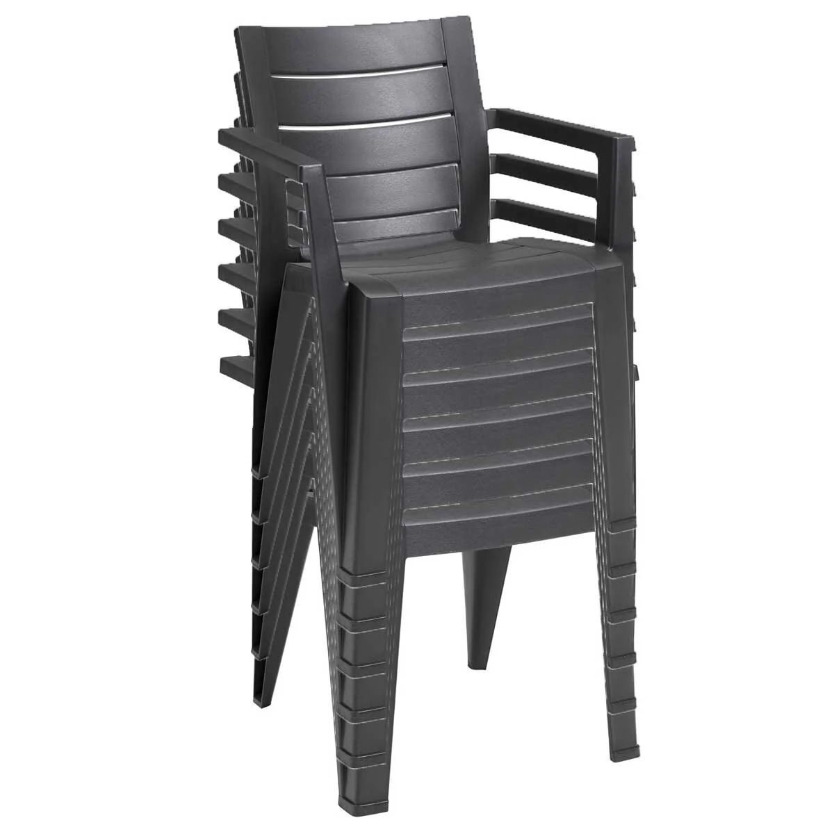 Keter Julie Outdoor Chair Set of 6 Graphite Resin Weather Resistant