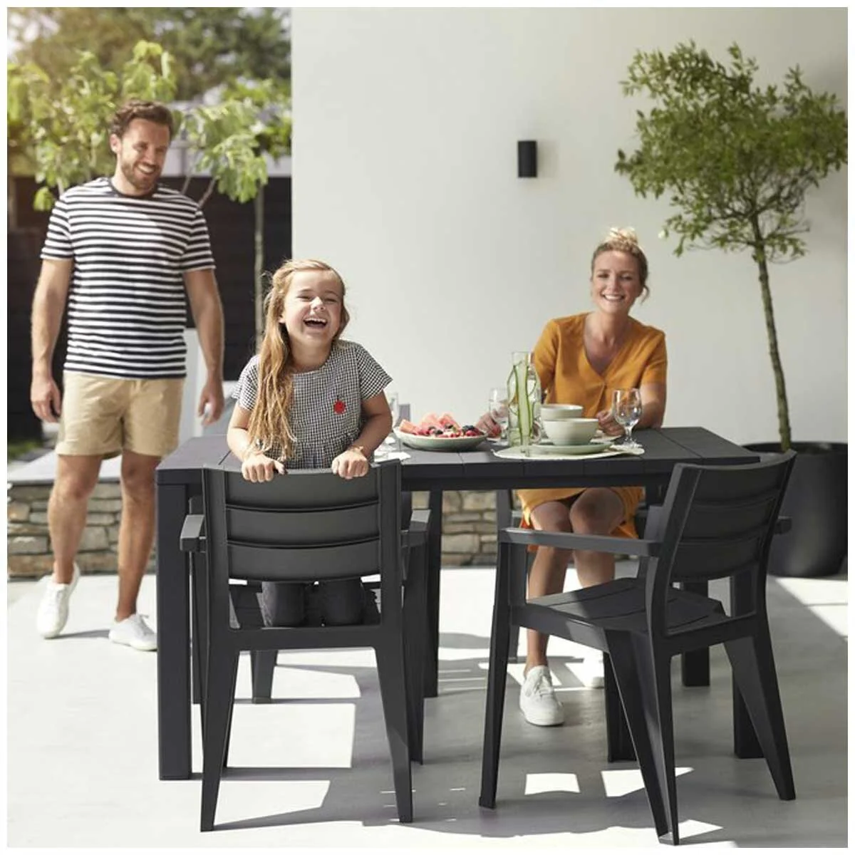 Keter Julie Outdoor Chair Set of 6 Graphite Resin Weather Resistant - Image 2