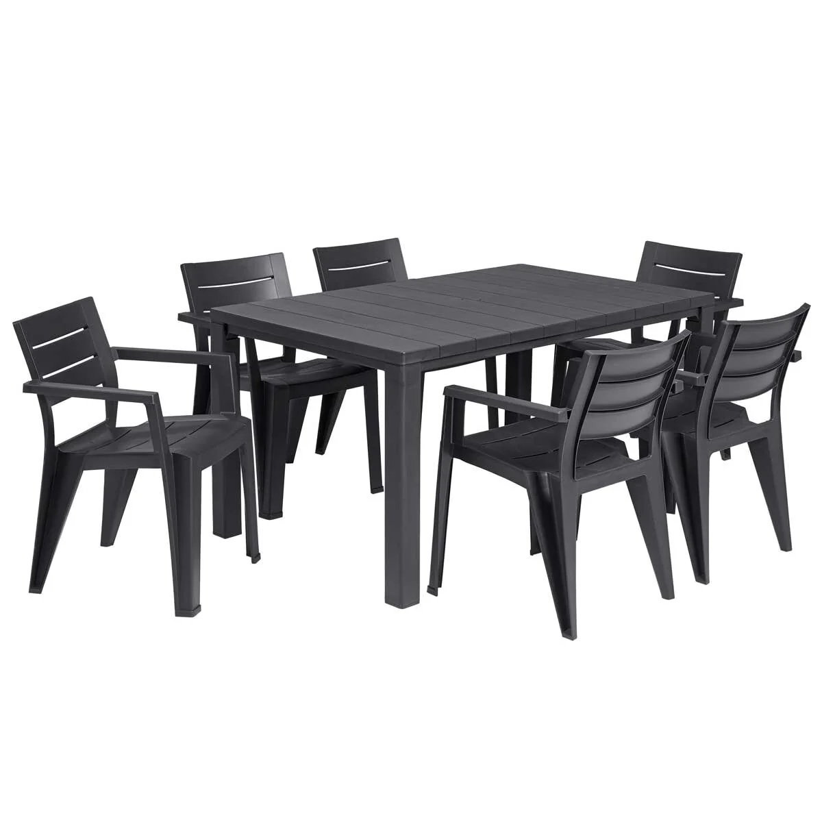 Keter Julie Outdoor Chair Set of 6 Graphite Resin Weather Resistant - Image 3