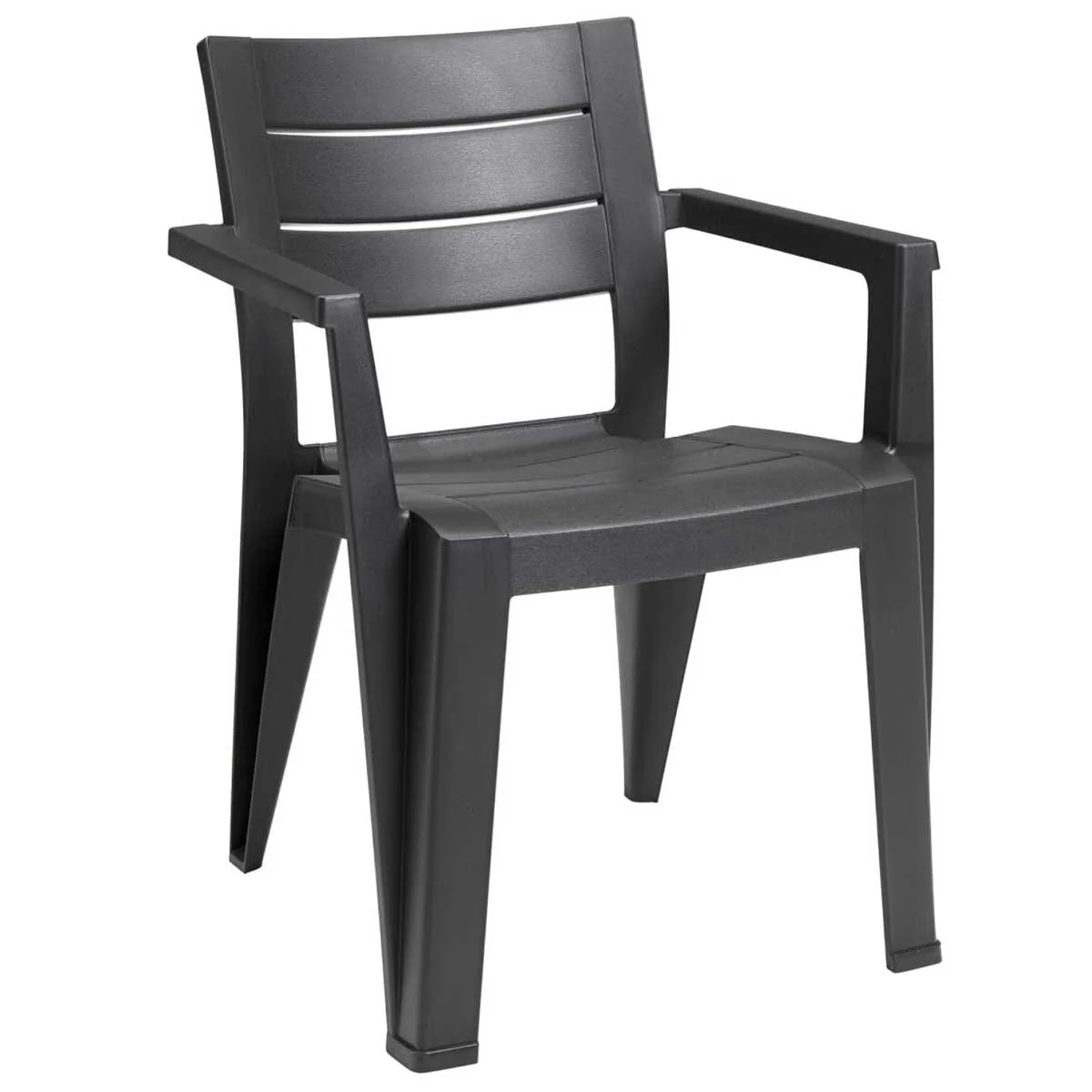 Keter Julie Outdoor Chair Set of 6 Graphite Resin Weather Resistant - Image 4