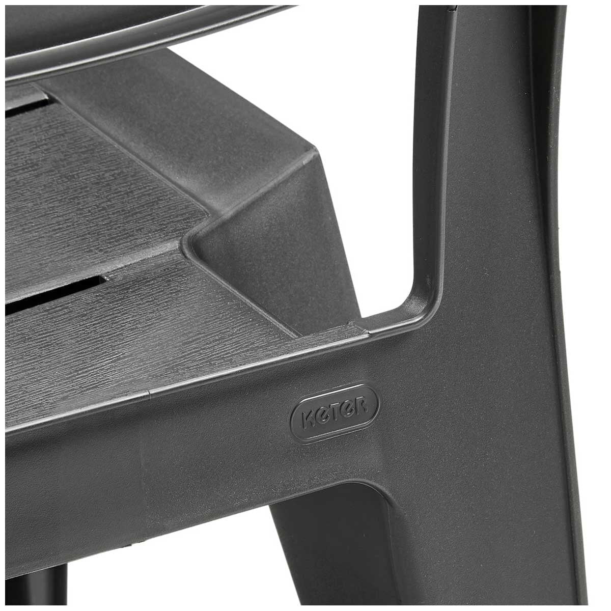 Keter Julie Outdoor Chair Set of 6 Graphite Resin Weather Resistant - Image 8