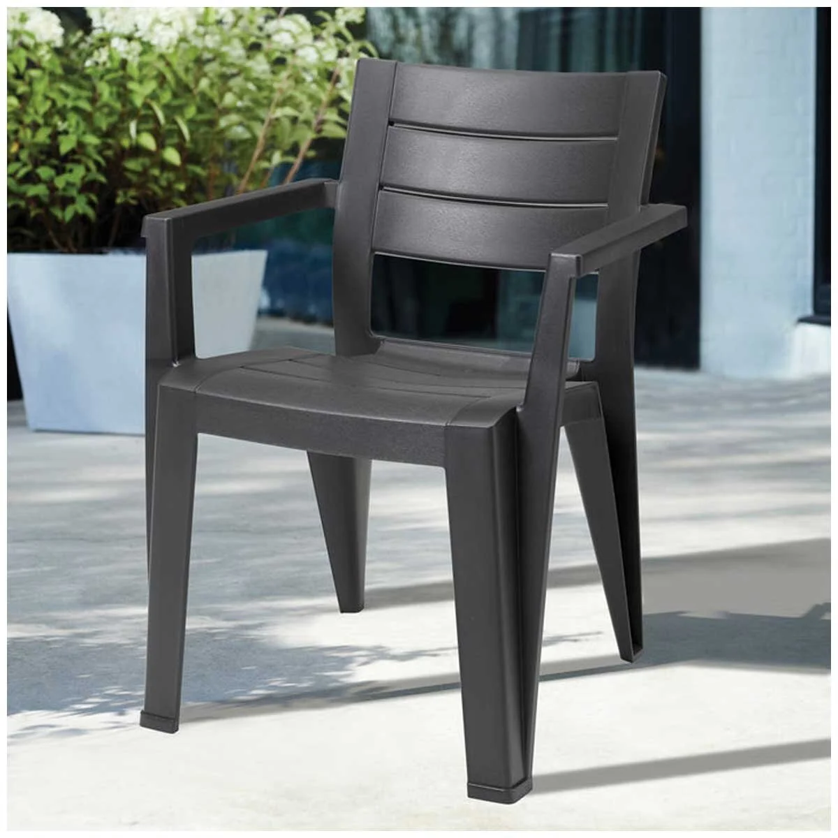 Keter Julie Outdoor Chair Set of 6 Graphite Resin Weather Resistant - Image 9