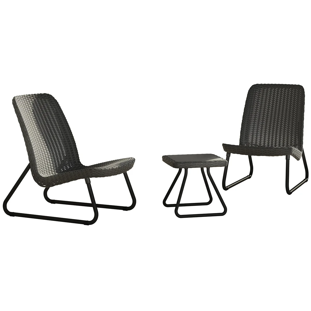 Keter Rio 3 Piece Patio Set Black Polypropylene Stylish - Image 3