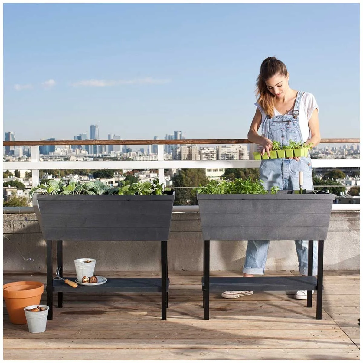 Keter Urban Bloomer 2 Pack 48 Litre Capacity Brown Polypropylene - Image 3