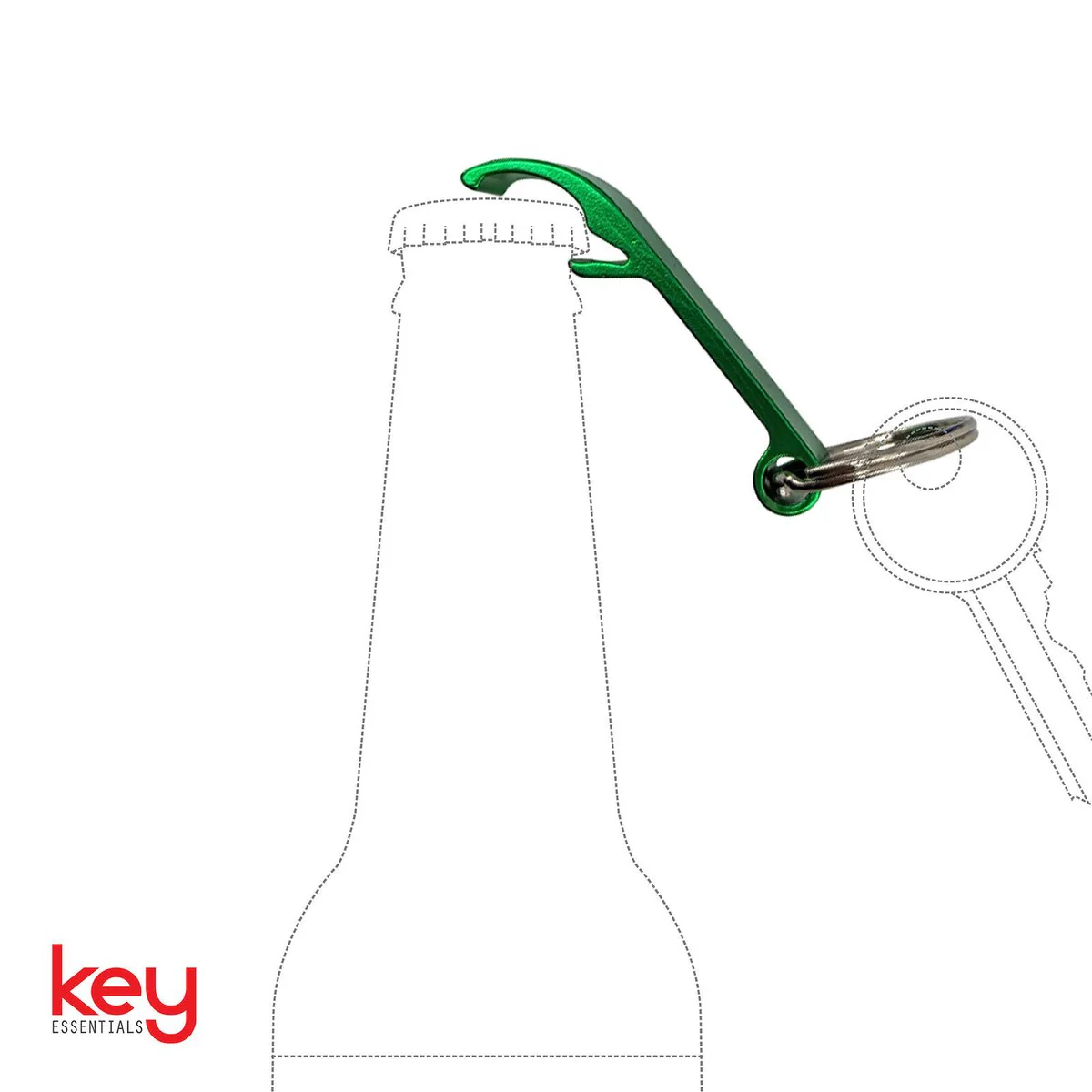 Key Essentials Key Ring Bottle Opener - 55mm - Steel - Assorted Colours - Image 3