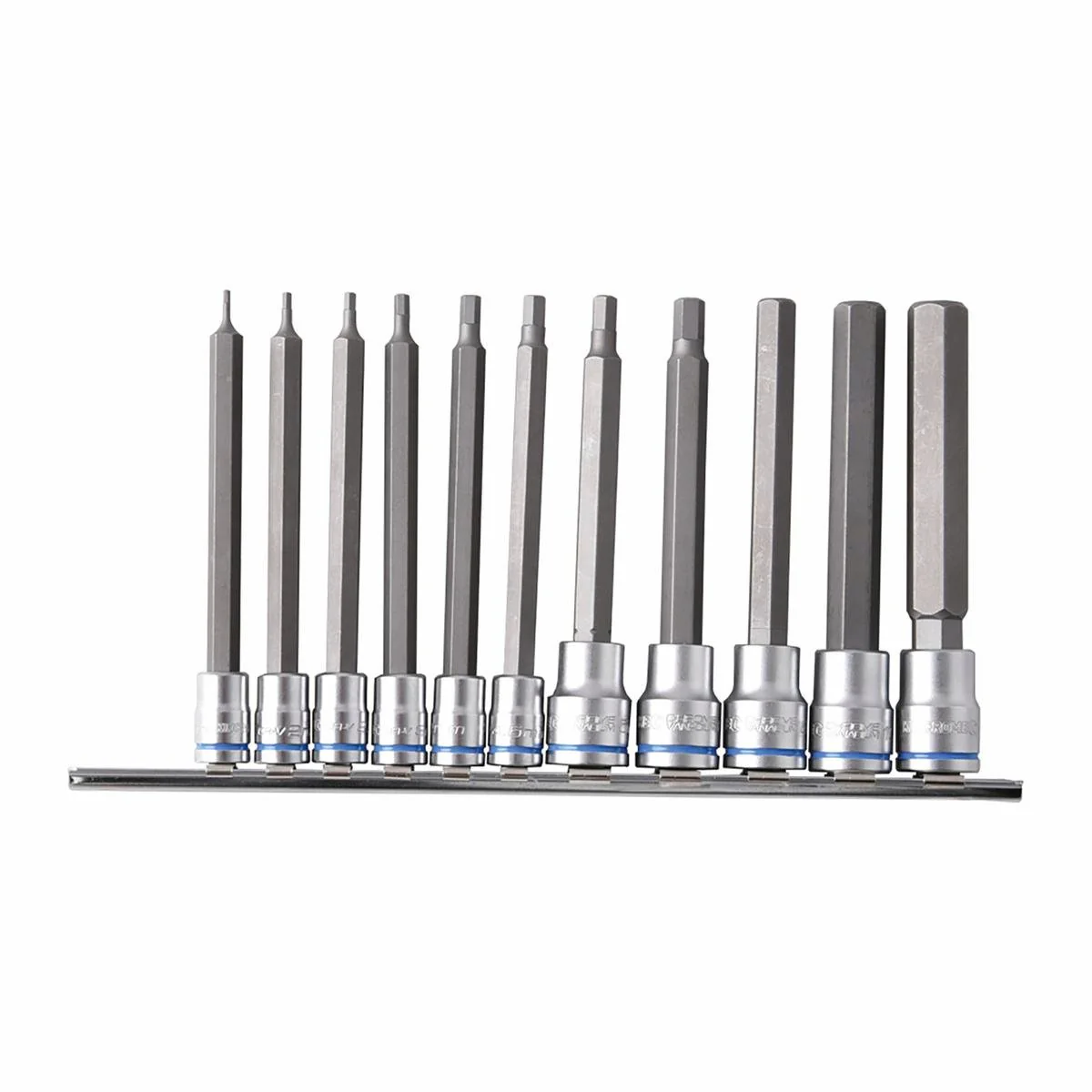 Kincrome 11 Piece Long Hex Socket Rail - Chrome Vanadium Steel - Durable