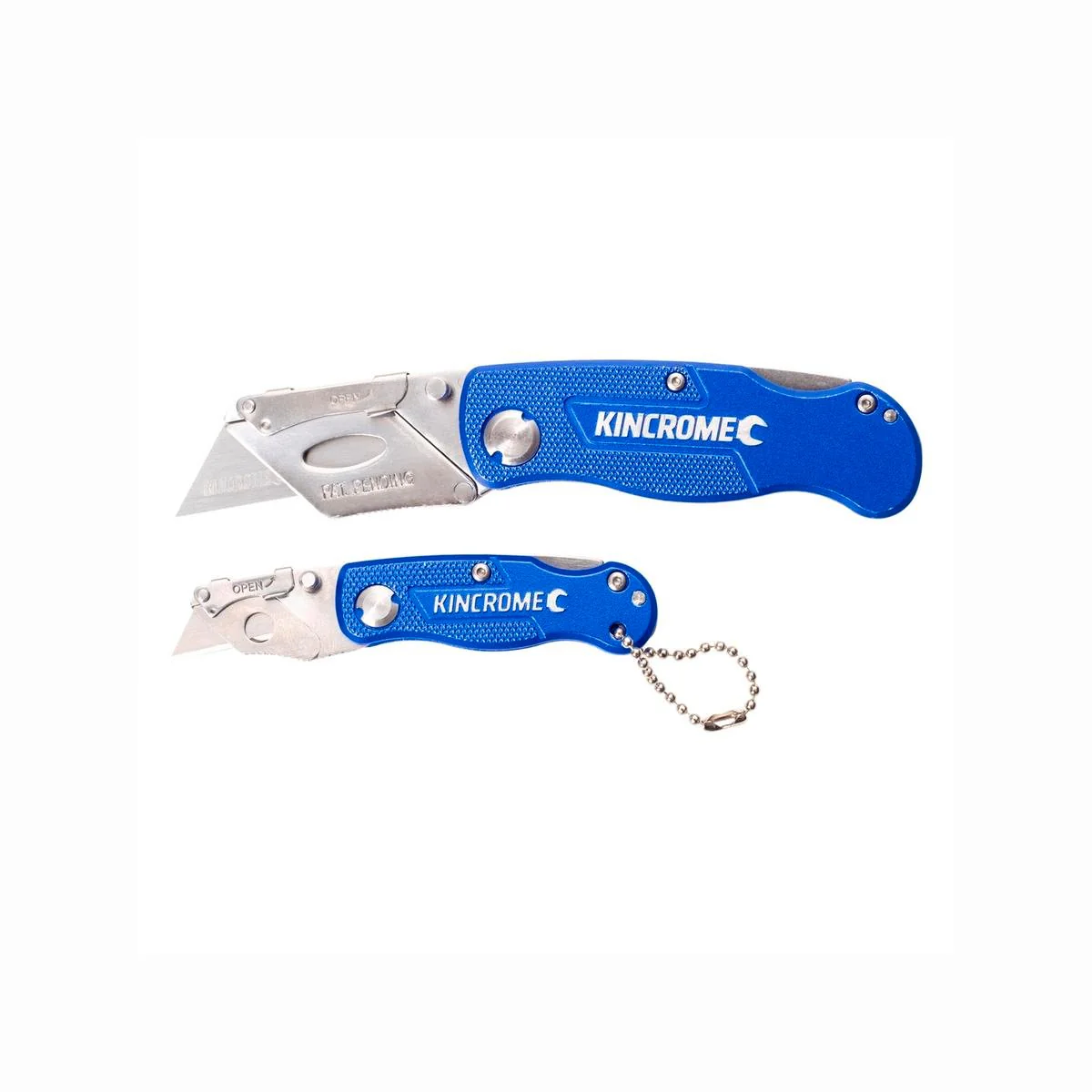 Kincrome 2 Piece Folding Utility Knife Set - Aluminium - Stainless Steel - Durable