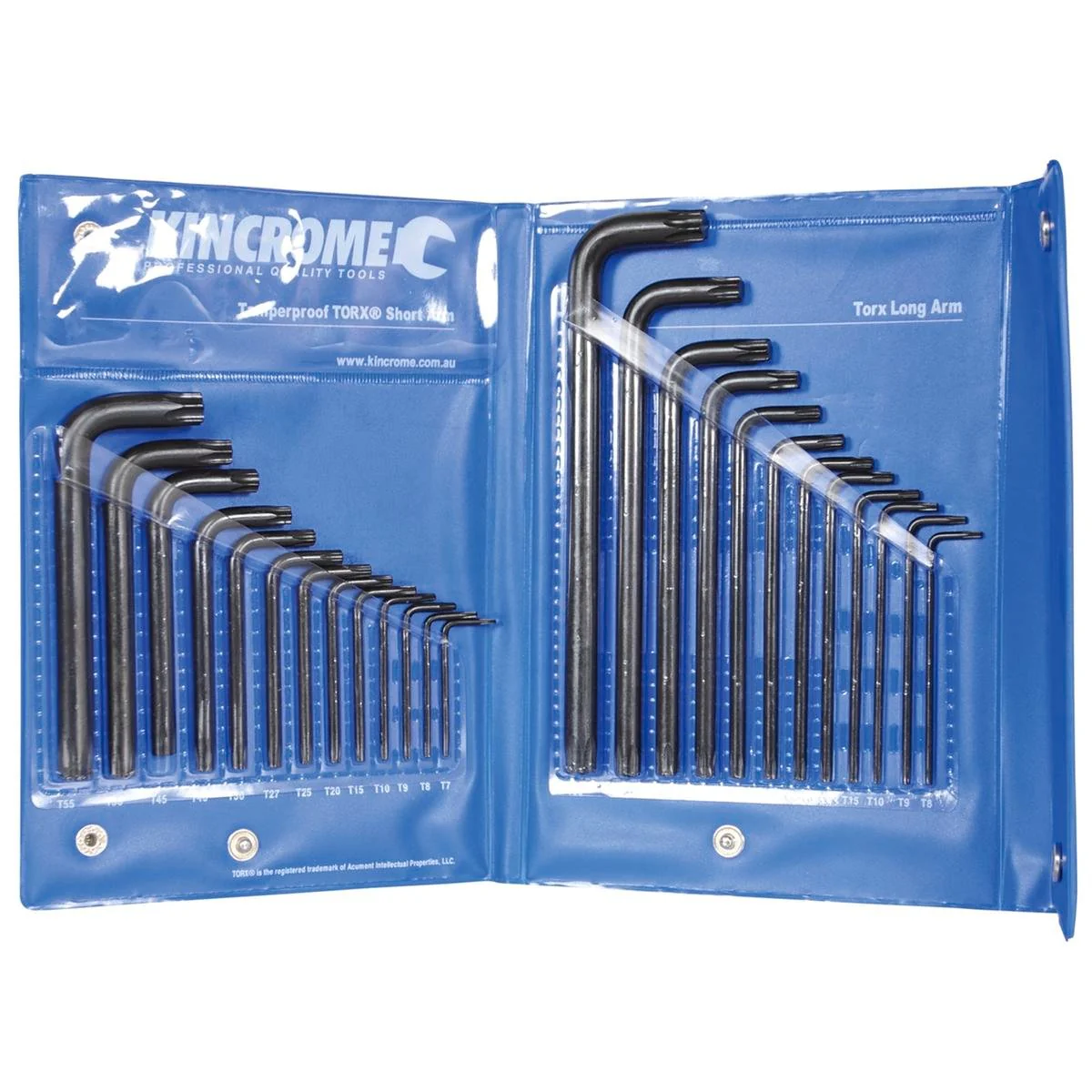 Kincrome 25 Piece Tamperproof Torx Keys Set Chrome Vanadium Heavy Duty