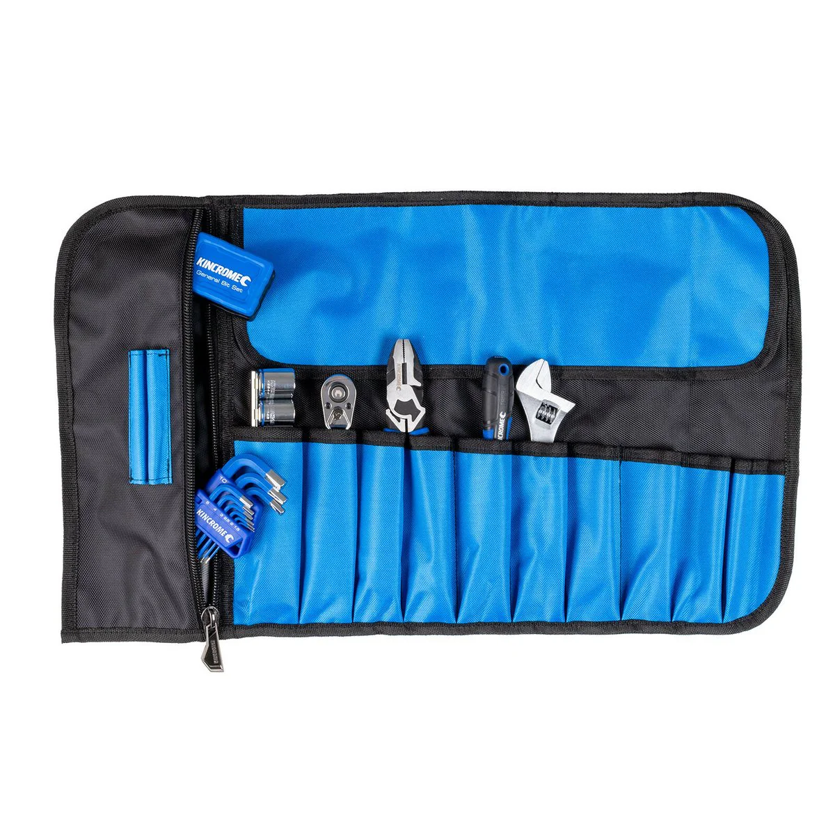 Kincrome 57 Piece Tool Roll Kit - 110mm x 380mm x 100mm - Durable Storage