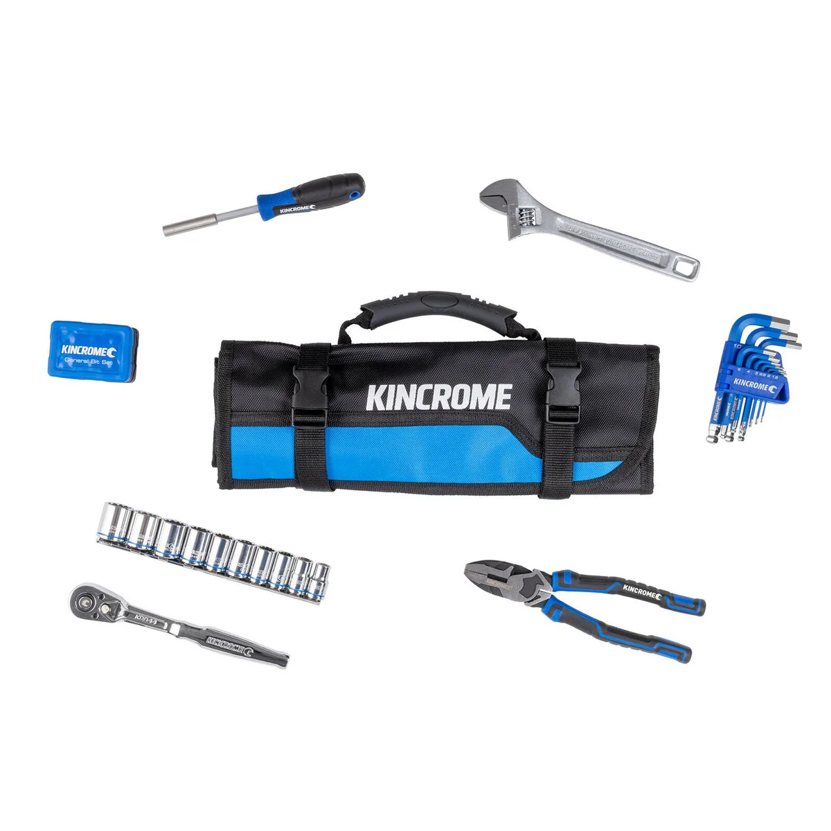 Kincrome 57 Piece Tool Roll Kit - 110mm x 380mm x 100mm - Durable Storage - Image 4