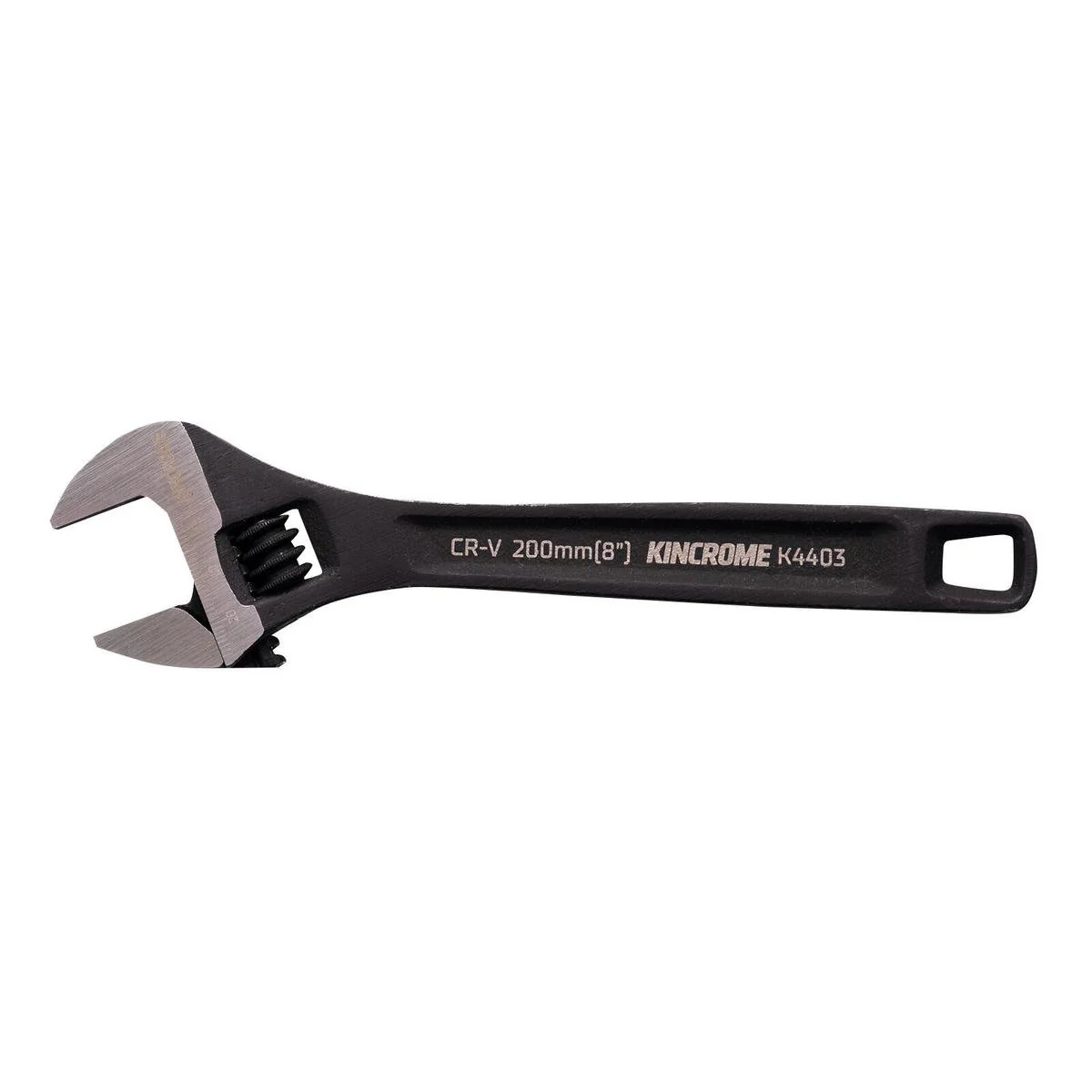 Kincrome Adjustable Wrench 200mm 8 - Chrome Vanadium Steel - 24mm Jaw Opening - Corrosion-Resistant Black Finish