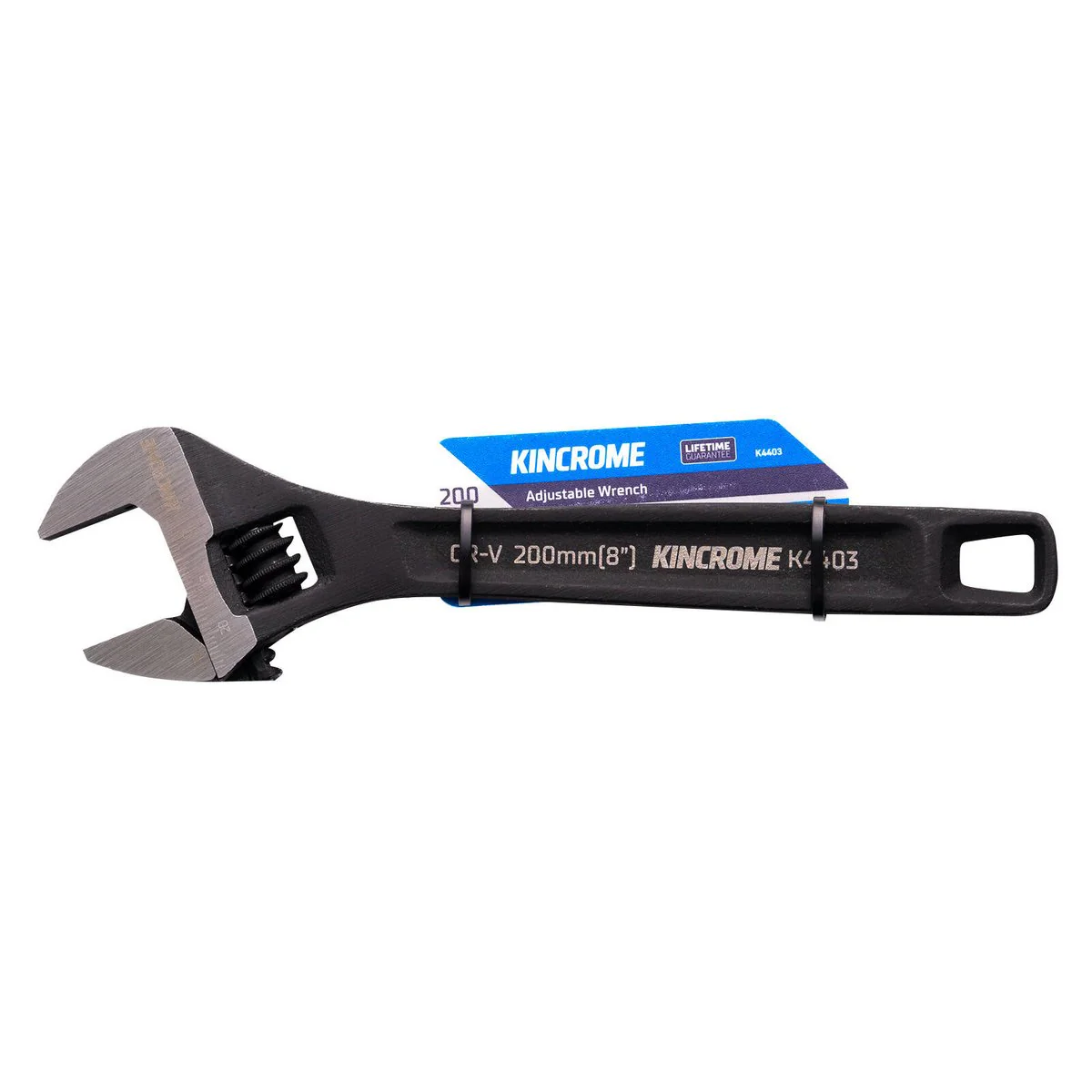 Kincrome Adjustable Wrench 200mm 8 - Chrome Vanadium Steel - 24mm Jaw Opening - Corrosion-Resistant Black Finish - Image 2