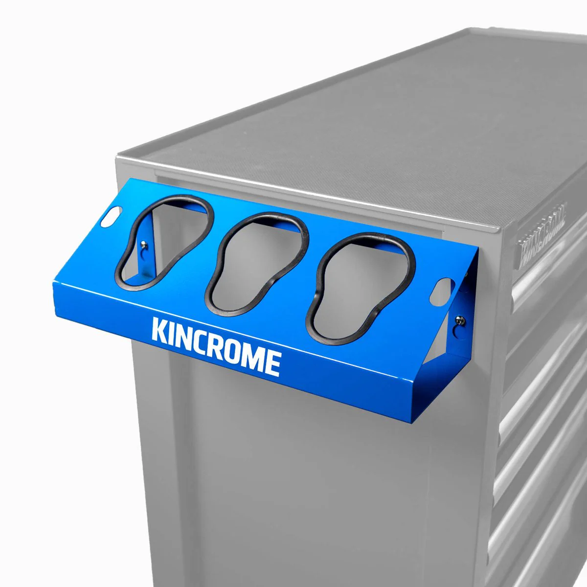 Kincrome Bluesteel Power Tool Holder 3 Slot - Heavy-Duty Steel - 137mm x 120mm x 416mm - Industrial Blue - Image 4
