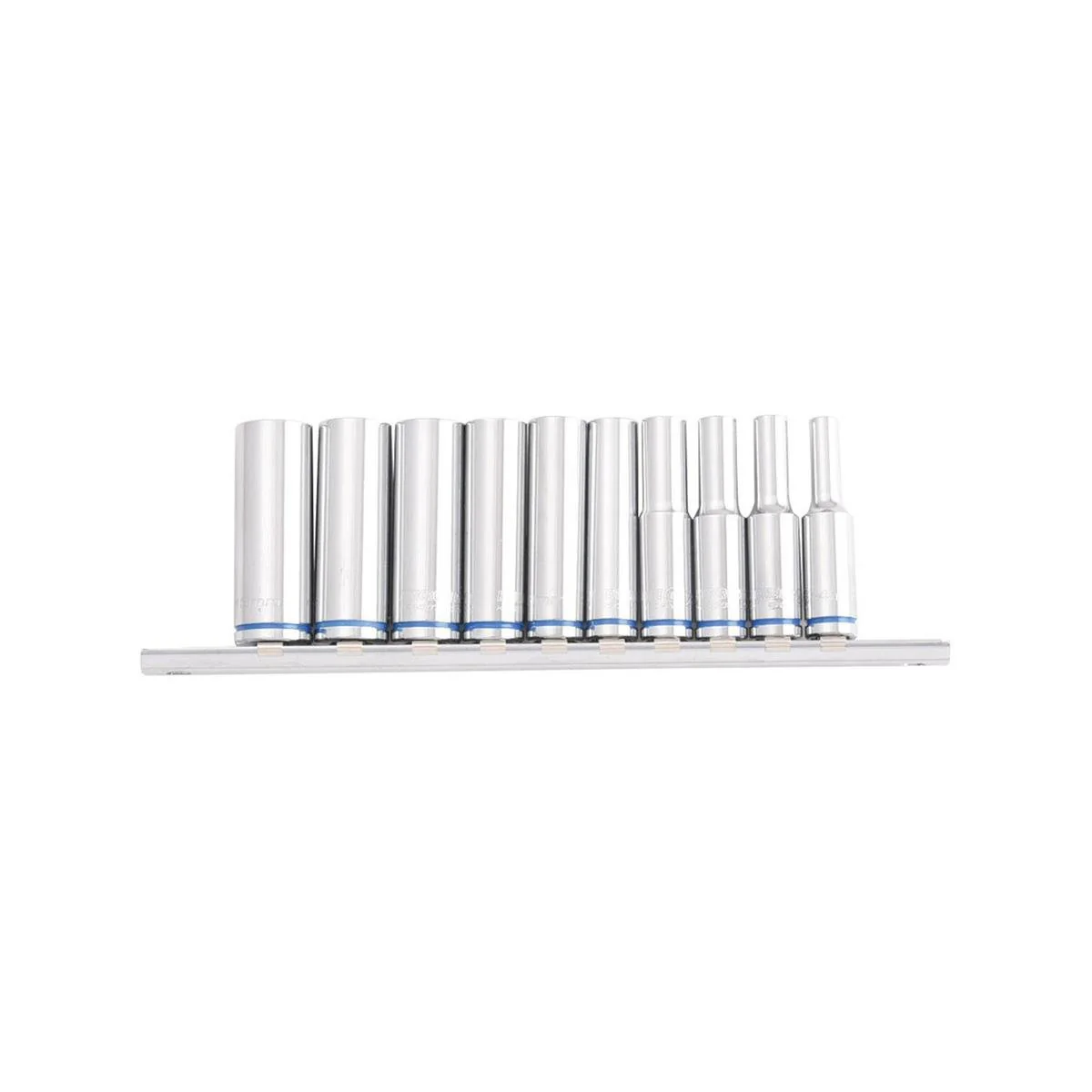Kincrome Deep Socket Rail 10 Piece 1/4" Drive Metric - Chrome Vanadium Steel