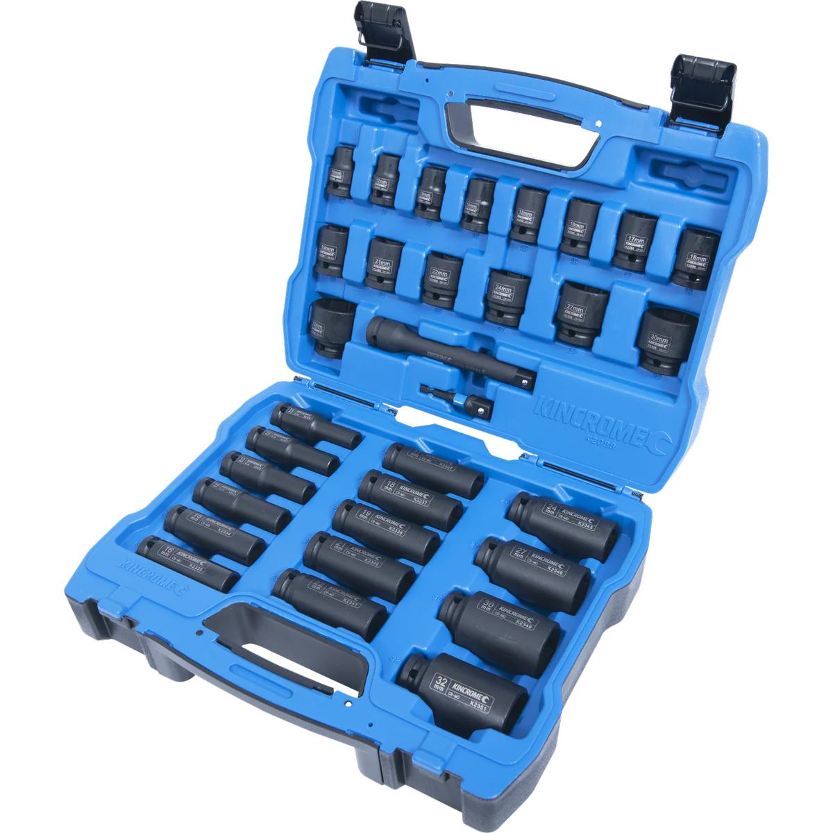 Kincrome 1/2" Drive Metric Impact Socket Set 32 Piece - Chrome Molybdenum