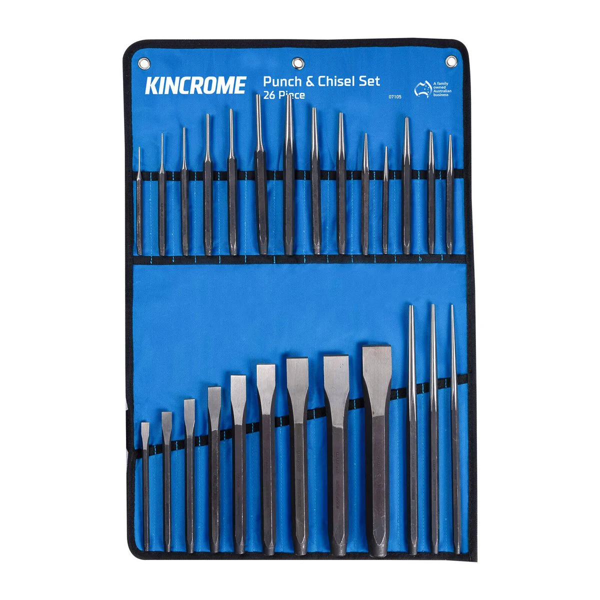 Kincrome Punch and Chisel Set - 26 Piece - Chrome Vanadium Steel - Industrial Use